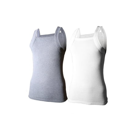 2-4 Packs Men S G-Unit Style Cotton Tank Tops Square Cut Muscle Rib A-Shirts (4X-Large White / Charcoal 2 Pack)