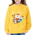 thumbnail image 3 of XIYNBAOK Christmas Sweat Shirts Red Christmas Top Blue Christmas Shirt Girls' Sweatshirts Size 5 Girls Clothes Boys 14-16 Clothes Infant Winter, Yellow 11-12 Years, 3 of 6