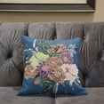 thumbnail image 5 of Amrita Sen Friendship Bouquet Indoor/Outdoor Pillow in Blue Pink Peach 26x26, 5 of 5