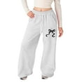 thumbnail image 2 of XAOFW Girl's Pants Elastic Waist Bowknot Print Kids Everyday Wear Comfort Fit Straight Leg Sweatpants Trousers With Pockets Outdoor Activities Soft Breathable Slacks, 2 of 2