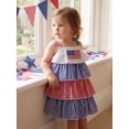 thumbnail image 6 of BemeyourBBs Toddler Baby Girl 4th of July Dress Little Baby Girl Patriot Independence Day Summer Dress Casual Red White Blue Plaid I Love USA Tiered Dress Beach Party Holiday Derss Clothes, 6 of 8