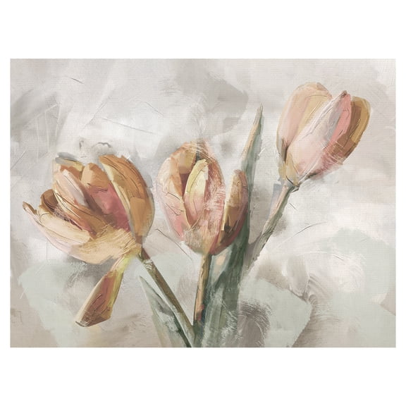 Masterpiece Art Gallery Simply Spring Peach Tulips by Studio Arts Canvas Art Print