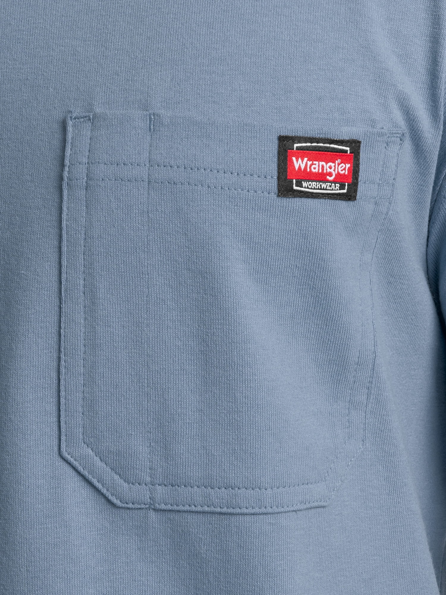Wrangler Workwear Men's Short Sleeve Heavyweight Pocket Crew Work Shirt, size S-2XLT