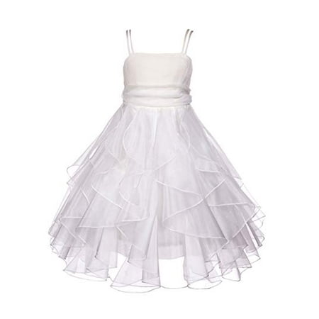 Princess Bodice - Ekidsbridal Ruffled Bodice Spaghetti Strap Organza Flower Girl Dress Birthday Girl Dress Princess Dresses Pageant Gown Junior Bridesmaid Dress Special Occasion Dresses Toddler Girl Daily Dresses 151S