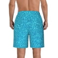 thumbnail image 3 of Kdxio Blue Glitter Pattern Mens Casual Shorts - Drawstring Summer Beach Sports Shorts for Men, 3 of 9