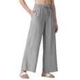 thumbnail image 4 of LJEFF Mens wide Leg Drawstring Pants, Lightweight Breathable Elastic Waist Drawstring Casual All Season Trousers Gray Size 14, 4 of 9