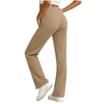thumbnail image 2 of Yoga Pants with Pockets for Women Straight Leg Long Pants Elastic High Waist Workout Running Leggings Casual Work Trousers, 2 of 6
