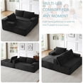 thumbnail image 2 of 96" Boneless Cloud Couch with Chaise, Modular Sectional Sofa for Living Room, No Assembly Required, Deep Seat Corduroy Couch, Black, 2 of 8