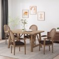 thumbnail image 2 of Noble House Huller Indoor French Fabric Upholstered Dining Chair, Set of 4, Brown, 2 of 8