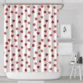 thumbnail image 2 of Strawberry Shower Curtain Waterproof 72x84 Inch Sweet Red Berries & Flowers Decor for Dorms & Apartments, 2 of 5