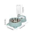 thumbnail image 3 of SHENGXINY Stainless Steel Cat Food Bowl and Water Bowl Set - 2 in 1 Automatic Gravity Water Dispenser, Leakproof Clean Feeder for Small Medium Dogs & Cats Blue 13.78x6.1x9.84in, 3 of 6
