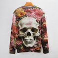 thumbnail image 3 of Gothic Skull Lover Womens Sweater 2024 Crew Neck Long Sleeve Knitted Casual Loose Pullover Top, 3 of 6
