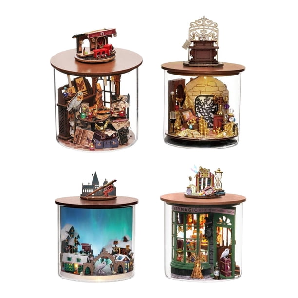 Casa de muñecas en miniatura DIY, botella de ensueño, casa de madera artesanal para niños Estilo A