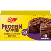 Eggo Protein Chocolate Chip Brownie Waffles, Frozen Breakfast, 12.3 oz, 10 Count