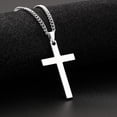 thumbnail image 2 of Stainless Steel Cross Pendant Necklace for Men, 2 of 5