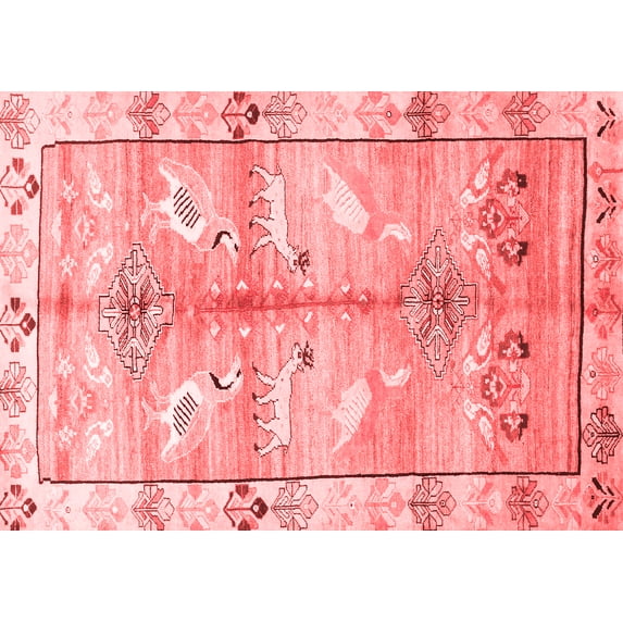 Ahgly Company Indoor Rectangle Persian Red Traditional Area Rugs, 4' x 6'