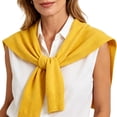 thumbnail image 3 of Women's Fashion Knitted Shawl Sweater Wraps for Women Travel Casual Scarf Cape Shoulder Tops Yellow Free Size, 3 of 4