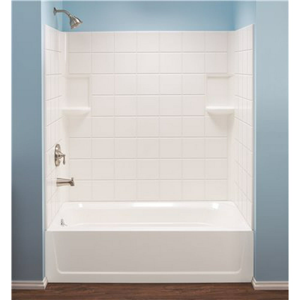 TOPAZ FIBERGLASS TILE PATTERN BATHTUB WALL KIT, DIRECTTOSTUD MOUNT, 3