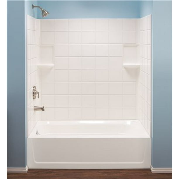 TOPAZ FIBERGLASS TILE PATTERN BATHTUB WALL KIT, DIRECTTOSTUD MOUNT, 3