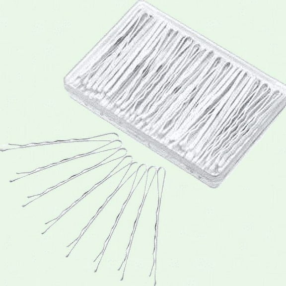 100 Pieces Bobby Pins Hair Clips with Storage Box for Girls and Women, White