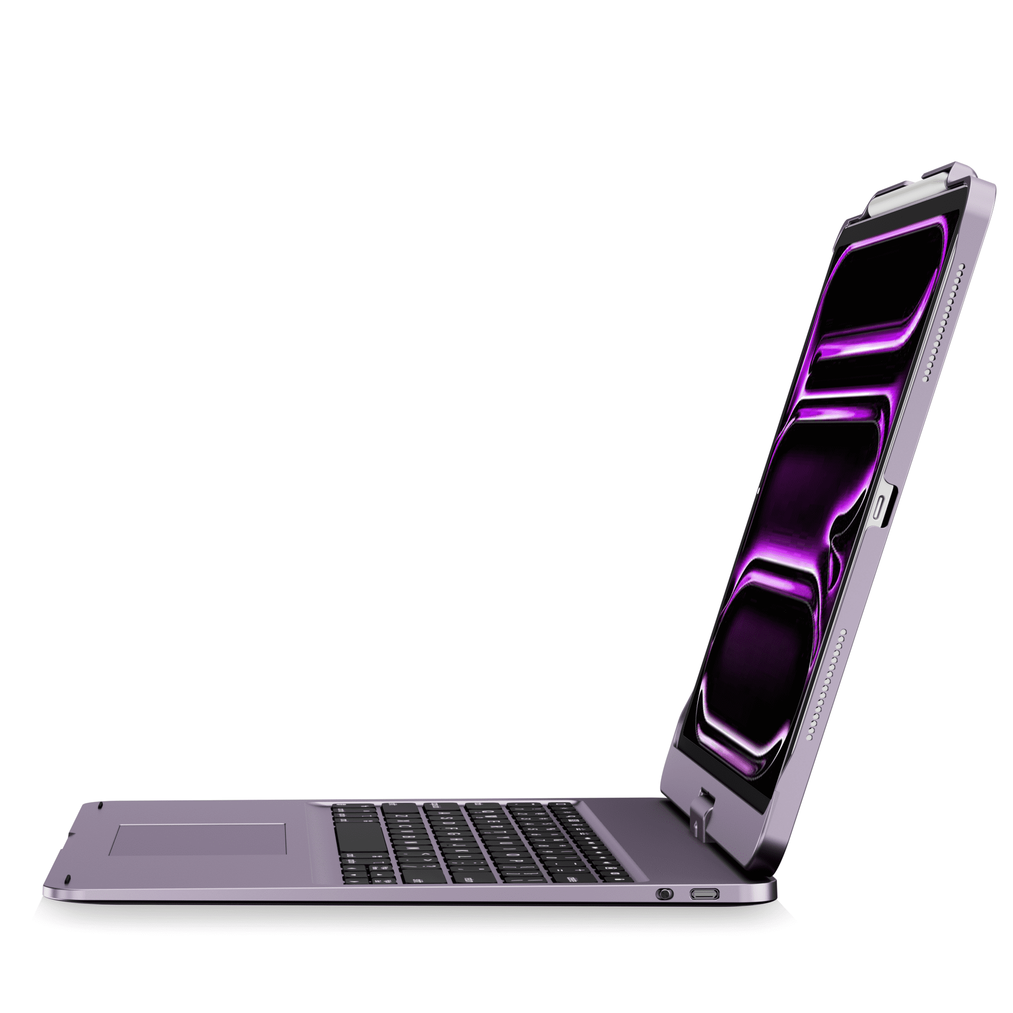 Pekarejue Wireless Keyboard Case Compatible with iPad Air 13-inch (M4 M3 M2) & iPad Pro 13 inch (M4 M5), iPad Pro 12.9-inch (6th-3rd): Rotatable Cover with Pencil Holder, Trackpad, RGB Backlit Purple