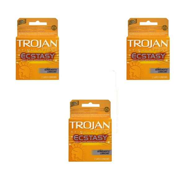 Trojan Ecstasy Utlra Ribbed Condoms (Pack of 3)