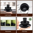 thumbnail image 4 of Bestdin Black Dinnerware Set for 4, 16 Pieces Plastic BPA-Free Dinner Plates, Salad Plates, Cereal Bowls, Cups, Unbreakable Plates and Bowls Sets for Kitchen, Microwave and Dishwasher Safe, 4 of 7