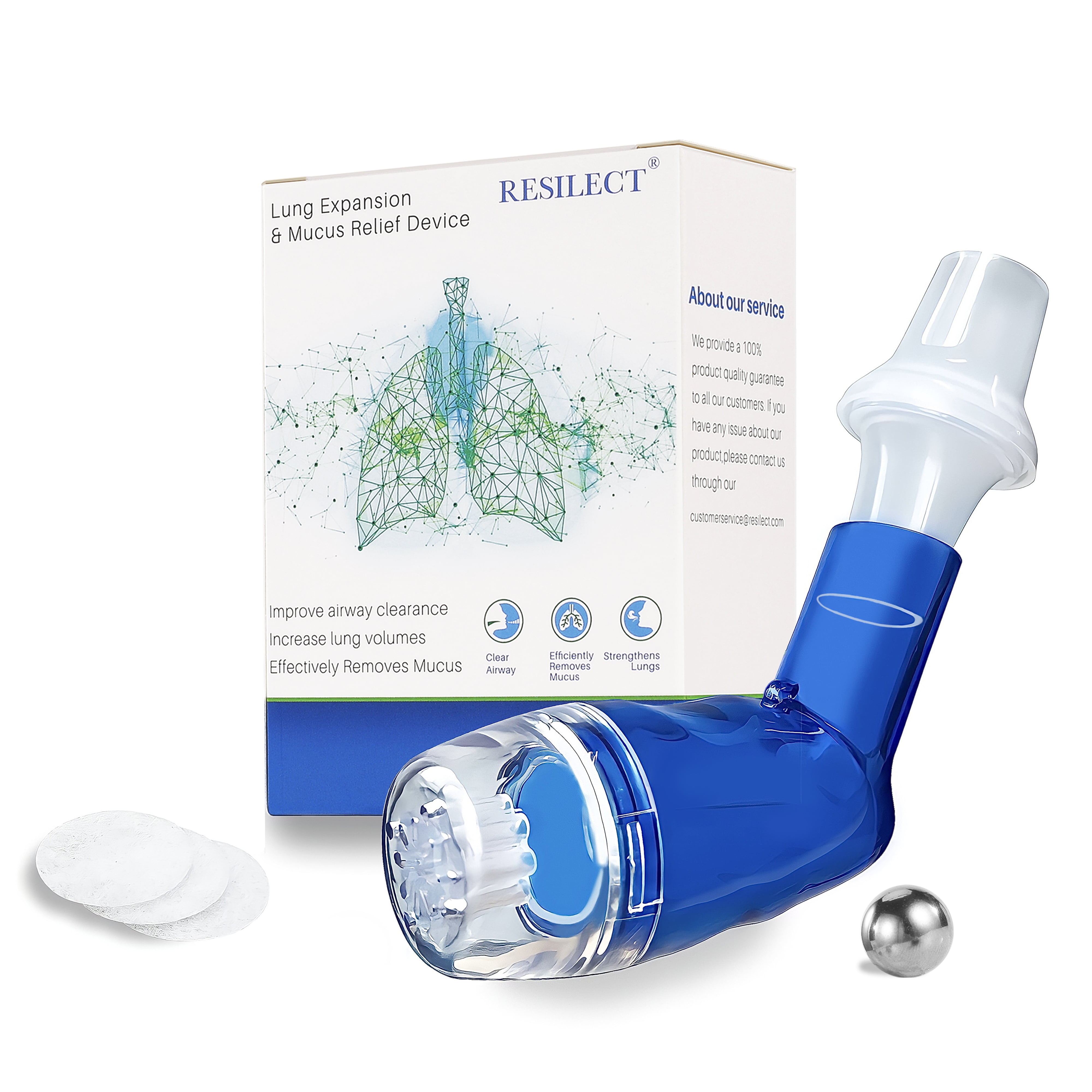 Resilect Breathing Lung Expander Lung Exerciser Device, Mucus Removal Device for Breathing
