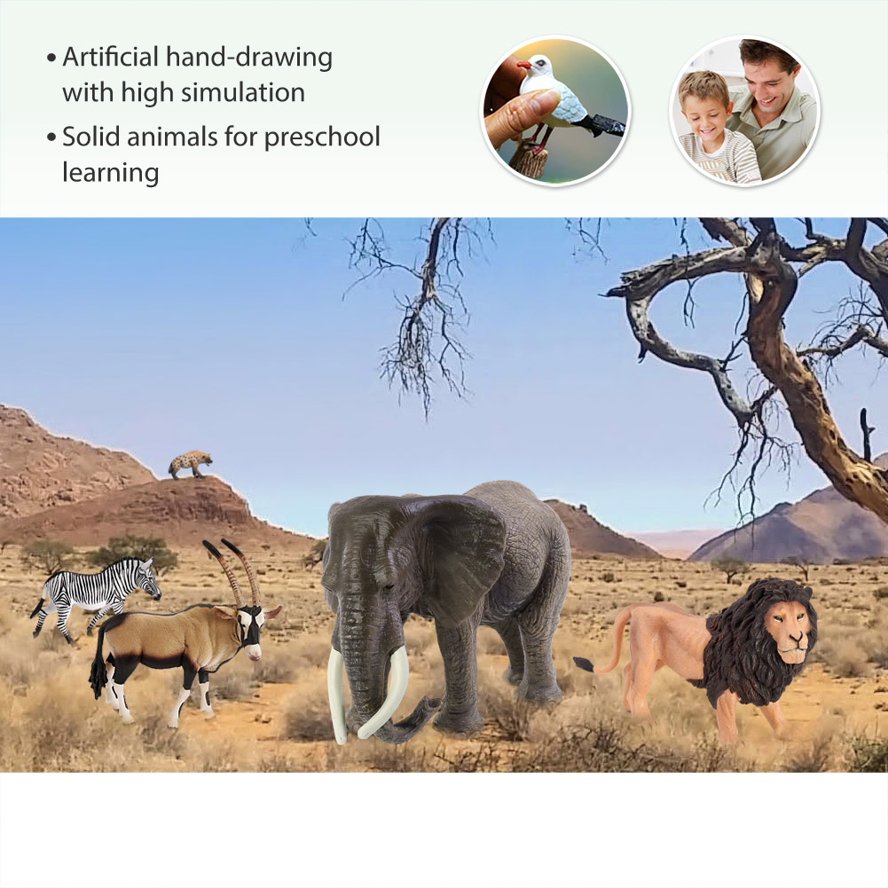 Volnau Safari Animal Figurines Toys 13PCS Africa Figures Preschool Education Lion Jungle Forest King