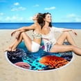 thumbnail image 3 of Beach Towels Round Printed Microfiber Beach Towel Super Lightweight Colorful Bath Towel Sandproof Beach Blanket Beach Mat Multi-Purpose Towel For Travel Swimming Pool on Clearance, 3 of 9