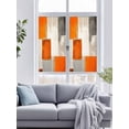 thumbnail image 4 of Sun Blocking Glass Window Film, Burnt Orange Beige Window Privacy Film Frosted, Abstract Modern Oil Painting Geometric Reusable Windows Privacy Sticker for Home Decor, Nursery, 23.6 x 78.7 Inches, 4 of 9