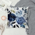 thumbnail image 2 of JEUXUS  Blue Pillow Covers Teal Pillow Covers Boho Floral Roses Flower Navy Pillow Covers Watercolor Décor for Sofa, 2 of 5