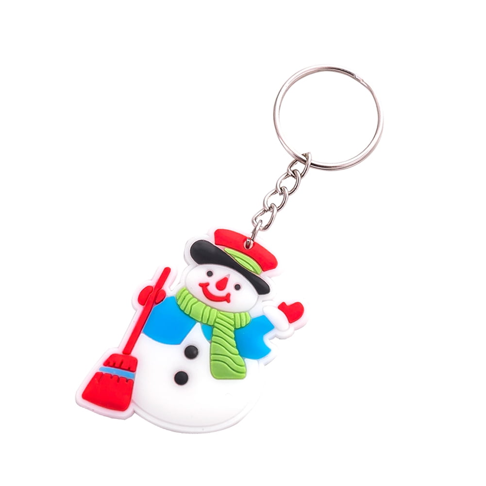 Happy Christmas Santa Claus Snowman Pendant Keychain Key Jewelry Unisex Fashion 