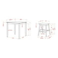 thumbnail image 4 of Hunter Solid Wood 5-Piece Counter Height Dining Set, Sea White, 4 of 7