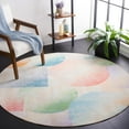 thumbnail image 2 of SAFAVIEH Paint Brush Kuzman Abstract Area Rug, Blue/Purple, 6'7" x 6'7" Round, 2 of 9