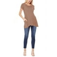 thumbnail image 4 of Women's Casual Short Sleeve Relaxed Fit Round Neck Side Pockets Tunic Top, 4 of 4