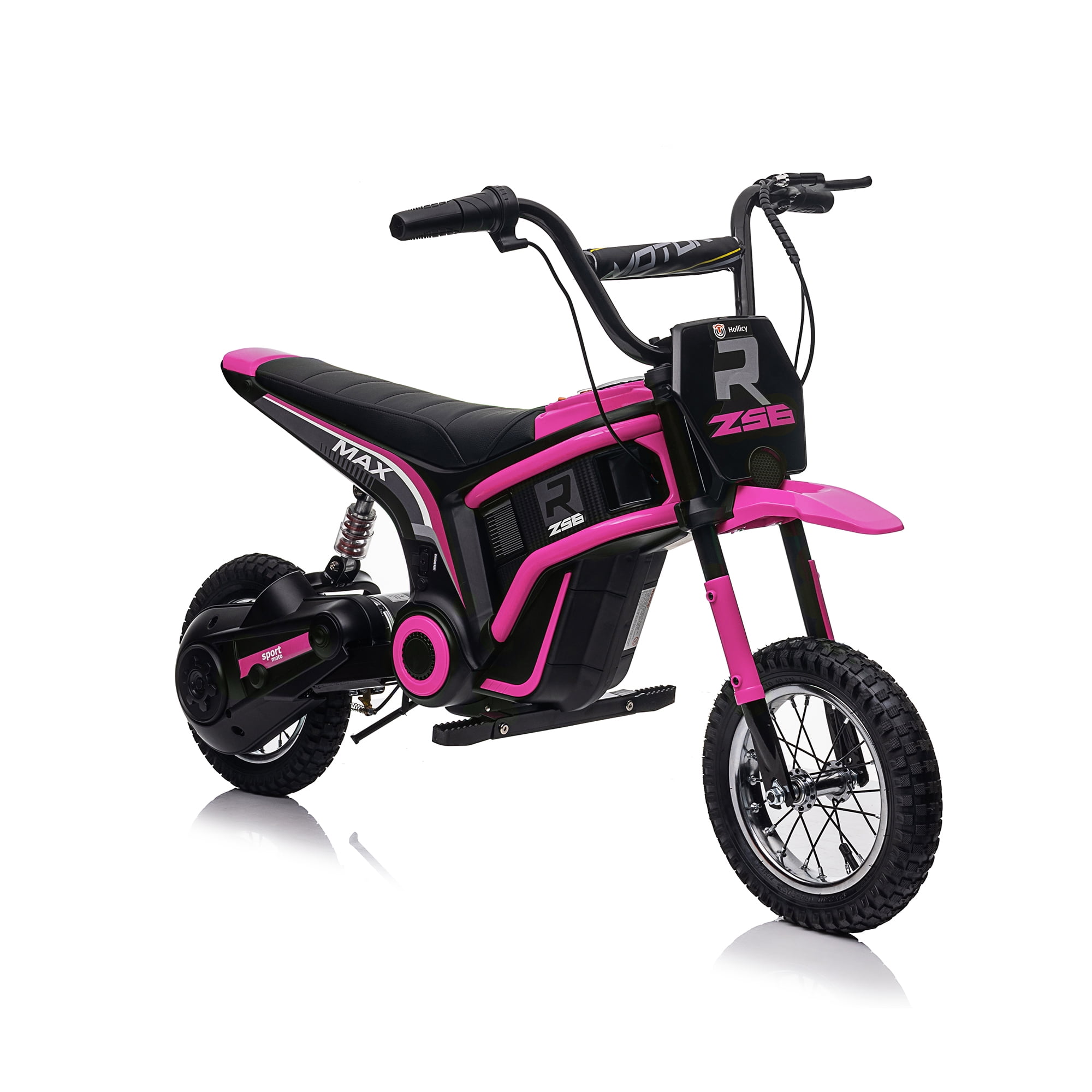 CIPACHO 24V Kids Ride On Toy Dirt Bike-XXL Large, Electric Motorcycle for Kids 8-12, Speeds up to 14.29mph, Authentic Motocross Bike Geometry, Pink