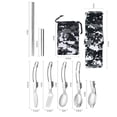 thumbnail image 6 of NIBOLOG 1 Set Camping Tableware Easy to Carry Stainless Steel Outdoor Picnic Portable Folding Cutlery with Storage Bag Daily Use, 6 of 8