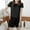 Black, variant on Summer Pilates Outfits for Women Spring Outfits Women Casual Knitted Streak Round Neck Short Sleeve Shorts Home Set Green Free Size