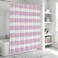 thumbnail image 5 of Polyester Fabric Pink Stripe Shower Curtain, Modern Simple Geometric White Striped Waterproof Bathtub Curtain Bathroom Decor Set with Hooks 72 x 96 Inches, 5 of 6