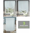 thumbnail image 4 of Bluish Green Stripes Tie Up Curtains for Kitchen Bathroom Bedroom Windows 63 Inch Length, Geometric Vertical Linens Modern Minimalism Balloon Drape Curtains Shade Rod Pocket Curtain Panel, 52"x45", 4 of 7