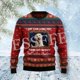 thumbnail image 3 of Suéter feo de punto divertido de Navidad de algodón con diseño de Papá Noel y mascotas, estilo vintage e informal de invierno, estilo Harajuku, retro, de manga larga, con impresión 3D, talla M, 3 of 5