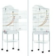 thumbnail image 5 of ModFusion 62" Metal Birdcage with Rolling Stand, Playful Accessories for Parakeets, Lovebirds & Conures – White, 5 of 8