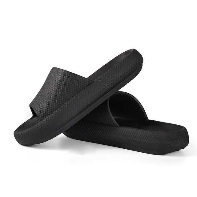 Pillow Slides, Pillow Slides,Unisex Shower Slide Sandal Summer Slippers Non-Slip Soft Pool Slides with Thick Sole,Open Toe Style Slippers,Ultra-Soft Slippers Extra Soft Cloud Shoes Black 41-42
