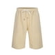 thumbnail image 4 of Pantalones cortos de playa a rayas con múltiples bolsillos para hombre - Mezcla de algodón y poliéster, cintura con cordón, bañador informal de verano, 4 of 4