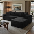 thumbnail image 3 of Kithkasa 103" Cloud Sectional Couch,Boneless Sofa with L-Shape Chaise,Modular Sectional Couches for Living Room,No Assembly Required,Black, 3 of 8