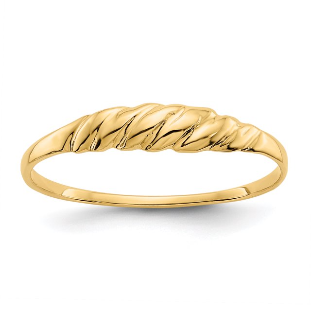 14k Yellow Gold Ridged Dome Ring