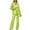 Green, variant on qolati Women's Two Piece Outfits 2024 Fall Striped Print Long Sleeve Blazer Jacket and Dress Suits Pants Pockets Business Casual Work Sets