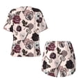 thumbnail image 6 of Rocae Retro Red Black Roses for Two Piece Sleepwear Pajamas Sets for Women Soft Short-Sleeved Pjs with Lounge Shorts 3X-Large, 6 of 9