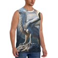 thumbnail image 2 of Yiaed Mountain White Dragon Print Men's Singlet Vests Summer Running Muscle Tank Tops Gym Undershirt Round Neck Sleeveless for man, 2 of 5